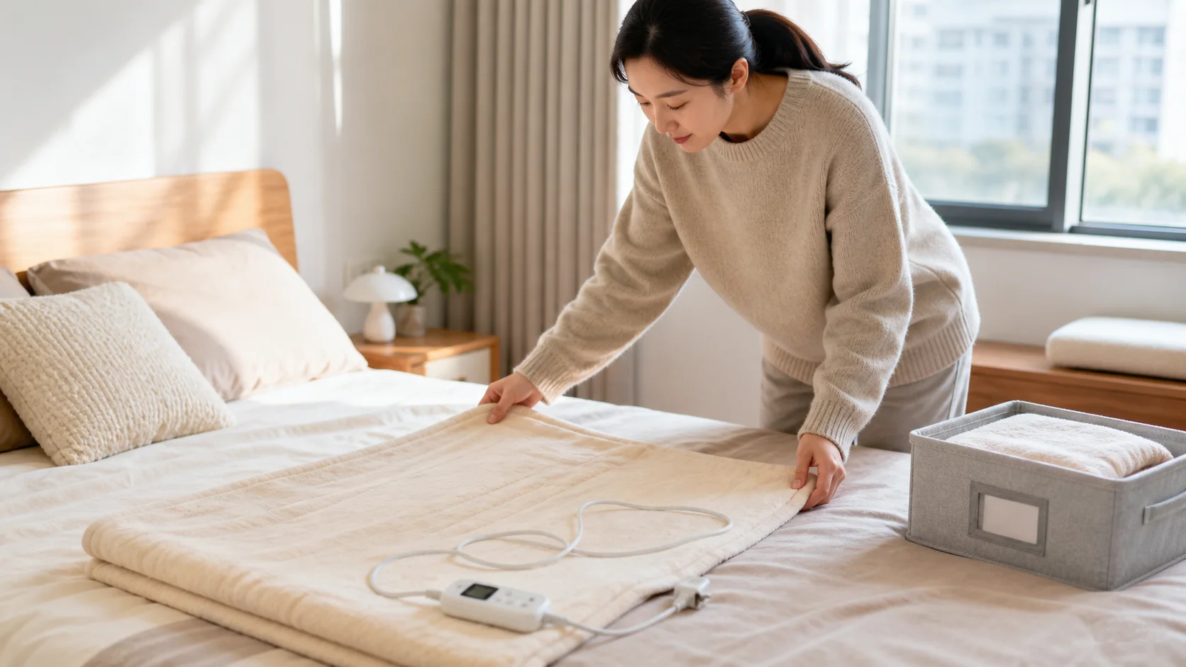 電熱毯換季怎樣收、夜晚怎樣用？先分電線受壓、摺疊、溫控異常與應立即停用的訊號